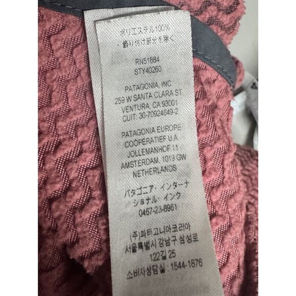 Patagonia Womens R1 Air Full Zip Hoody Rosehip Pink Jacquard Fleece Jacket Sz M - Picture 11 of 11